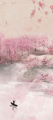 Blackout roller blind Cherry Blossom Garden