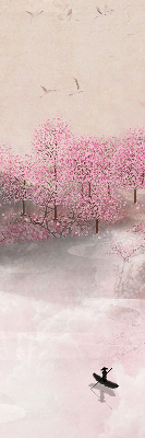 Blackout roller blind Cherry Blossom Garden