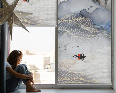 Blackout roller blind for window Blurry mountains
