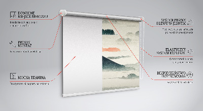 Fabric roller blind for window Painted Mountains
