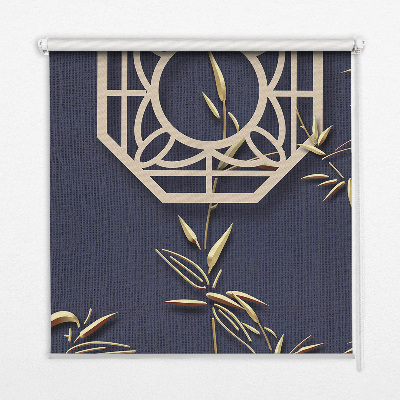Fabric roller blind for window The Lake Behind the Flowers