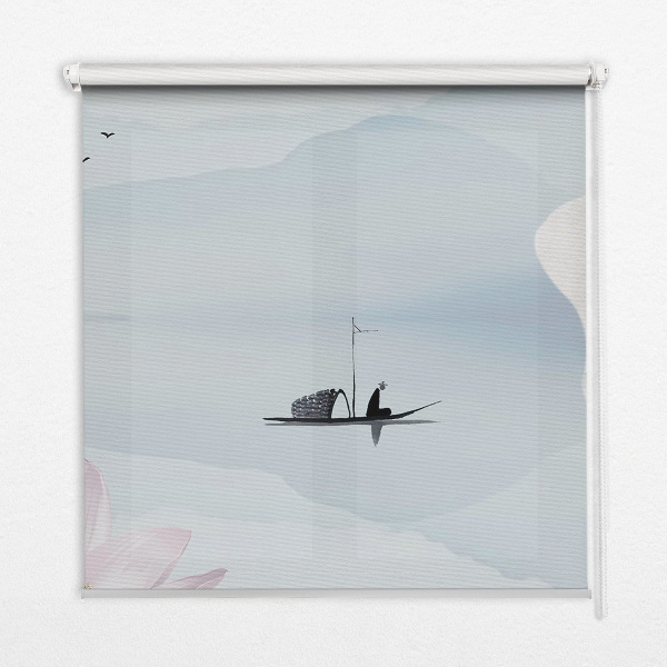 Blackout roller blind A fisherman on a boat