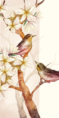 Blackout roller blind Birds on a tree with flowers