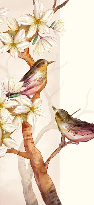 Blackout roller blind Birds on a tree with flowers