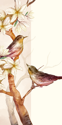 Blackout roller blind Birds on a tree with flowers