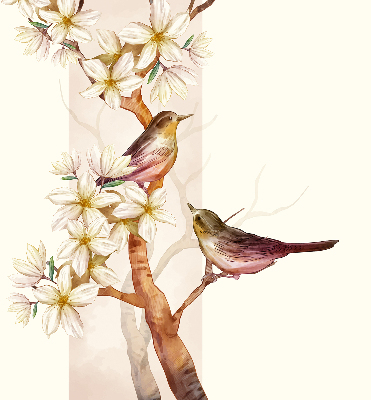 Blackout roller blind Birds on a tree with flowers