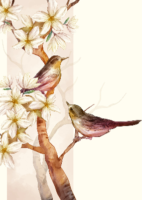 Blackout roller blind Birds on a tree with flowers