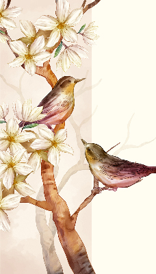 Blackout roller blind Birds on a tree with flowers