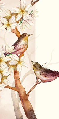 Blackout roller blind Birds on a tree with flowers