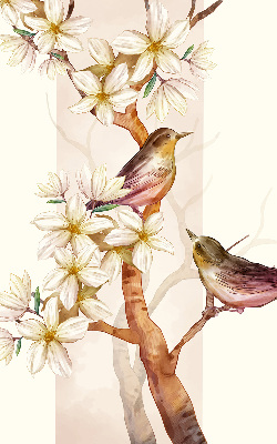 Blackout roller blind Birds on a tree with flowers