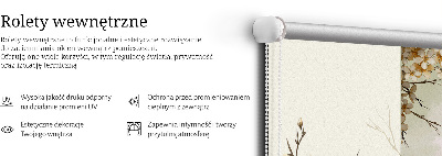 Fabric roller blind for window A crane in the bush