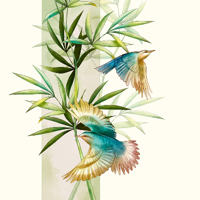 Blackout roller blind Birds in the leaves