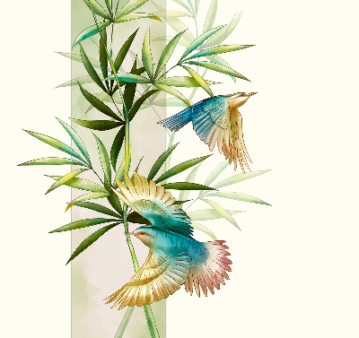 Blackout roller blind Birds in the leaves