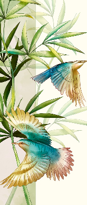 Blackout roller blind Birds in the leaves