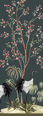 Blackout roller blind for window Birds by the rose bush
