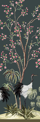 Blackout roller blind for window Birds by the rose bush