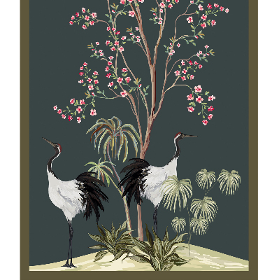 Blackout roller blind for window Birds by the rose bush