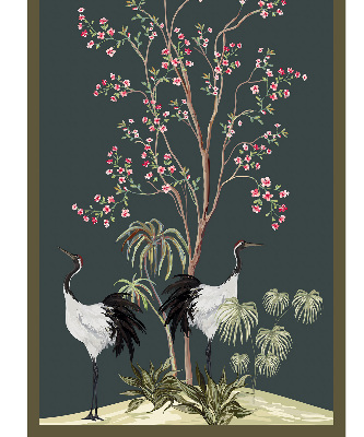 Blackout roller blind for window Birds by the rose bush