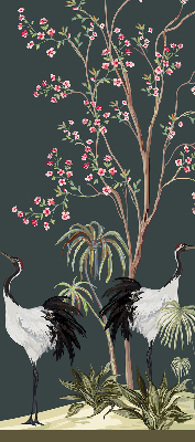 Blackout roller blind for window Birds by the rose bush
