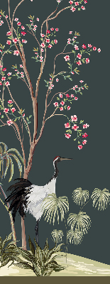 Blackout roller blind for window Birds by the rose bush