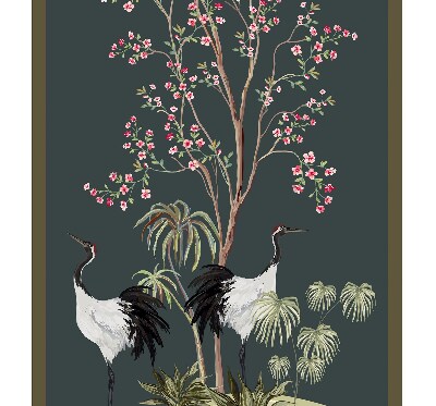 Blackout roller blind for window Birds by the rose bush