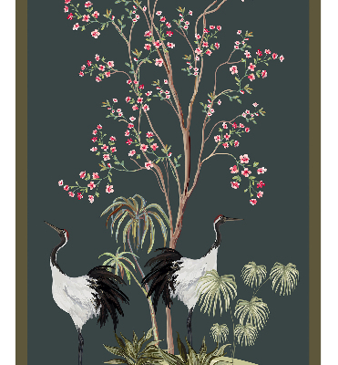 Blackout roller blind for window Birds by the rose bush