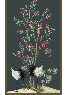 Blackout roller blind for window Birds by the rose bush