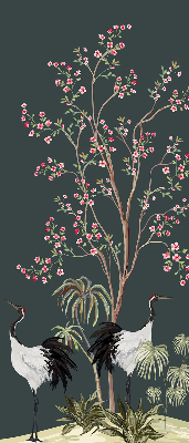 Blackout roller blind for window Birds by the rose bush