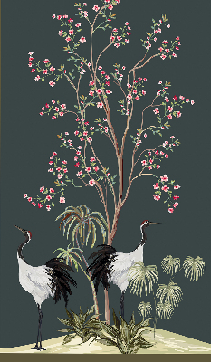 Blackout roller blind for window Birds by the rose bush