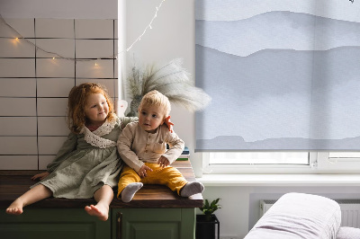 Fabric roller blind for window Mountains in the fog