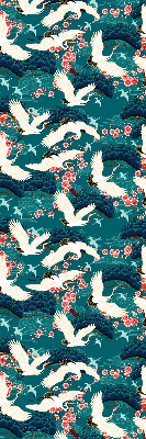 Fabric roller blind for window A flock of cranes
