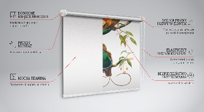 Blackout roller blind for window Birds on a branch