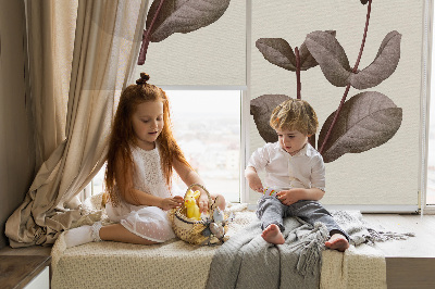 Fabric roller blind for window Falling flower