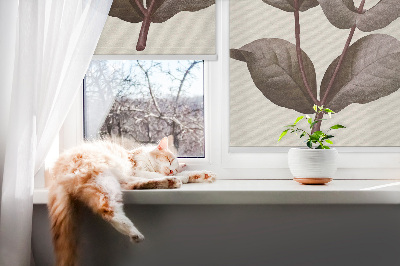Fabric roller blind for window Falling flower