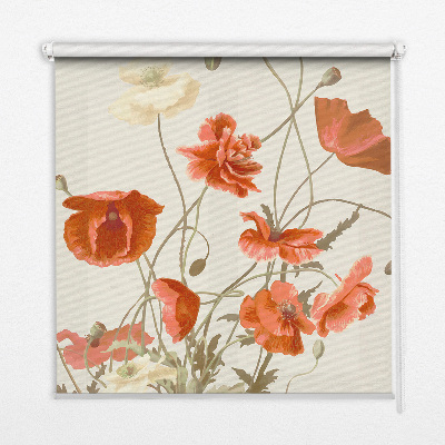 Blackout roller blind Poppies