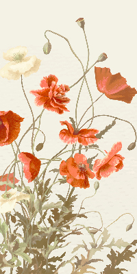 Blackout roller blind Poppies