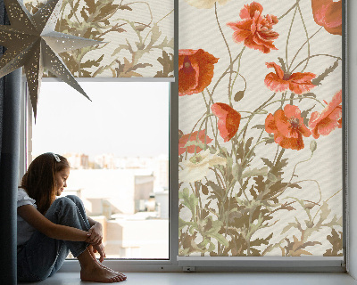 Blackout roller blind Poppies