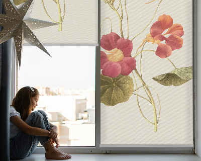 Blackout roller blind for window Flower