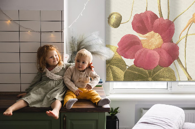 Blackout roller blind for window Flower