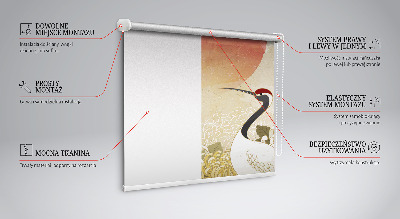 Blackout roller blind for window Cranes at sunset