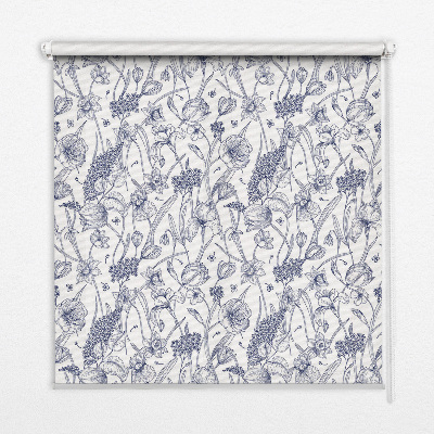 Fabric roller blind for window Wildflowers