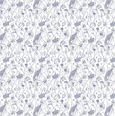 Fabric roller blind for window Wildflowers