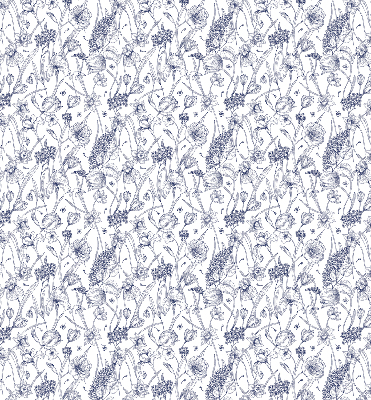 Fabric roller blind for window Wildflowers