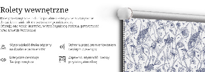 Fabric roller blind for window Wildflowers