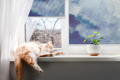 Blackout roller blind for window Clouds