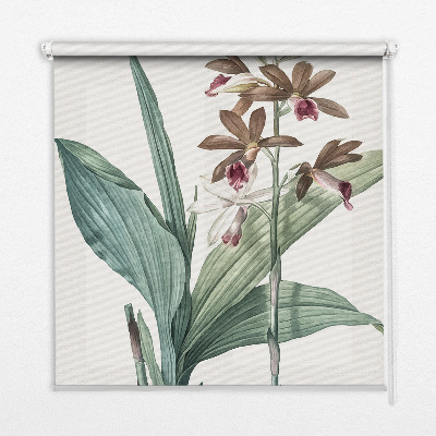 Fabric roller blind for window Flower