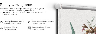 Fabric roller blind for window Flower