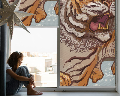 Blackout roller blind Tiger in flowers