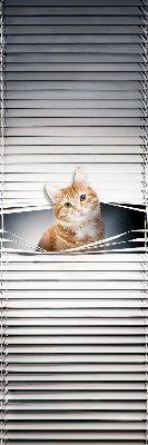 Fabric roller blind for window Ginger cat