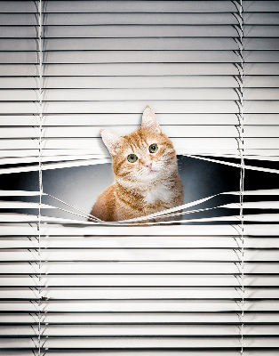 Fabric roller blind for window Ginger cat